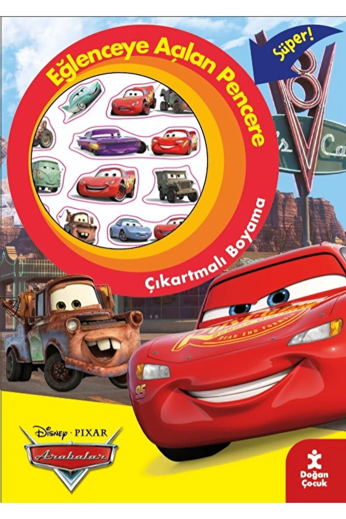 Eğlenceye Açılan Pencere Arabalar Çıkartmalı Boyama Doğan Çocuk