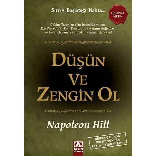 Düşün Ve Zengi̇N Ol Napoleon Hi̇Ll Altın Ki̇Taplar