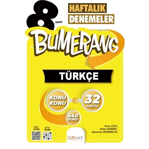 Günay 8.Sınıf Türkçe 32 Haftalık Denemeler Bumerang