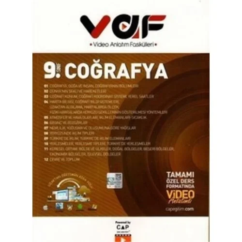 *Kampanya* Çap 9.Sınıf Coğrafya Video Anlatım Fasikülleri