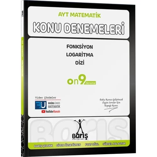 Ayt Matematik Konu Denemeleri Fonksiyon Logaritma Dizi On9 Deneme Barış Yayın