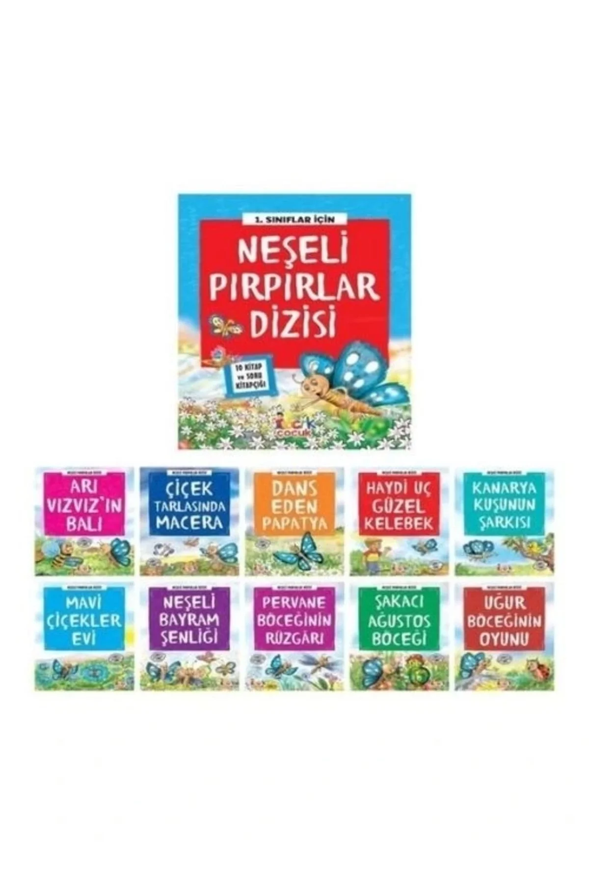 1.Sınıflar İçin Neşeli Pırpırlar Dizisi 10 Kitap Set Bıcırık Çocuk