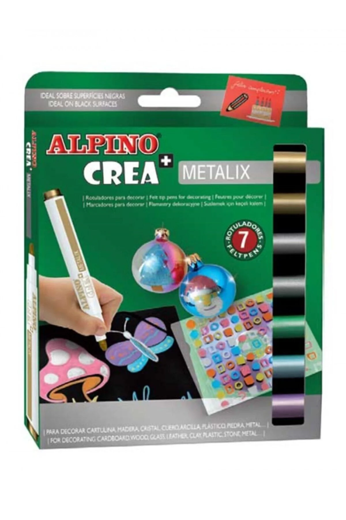 Alpino Crea Metalik Keçeli Kalem 7 Renk Ar 134