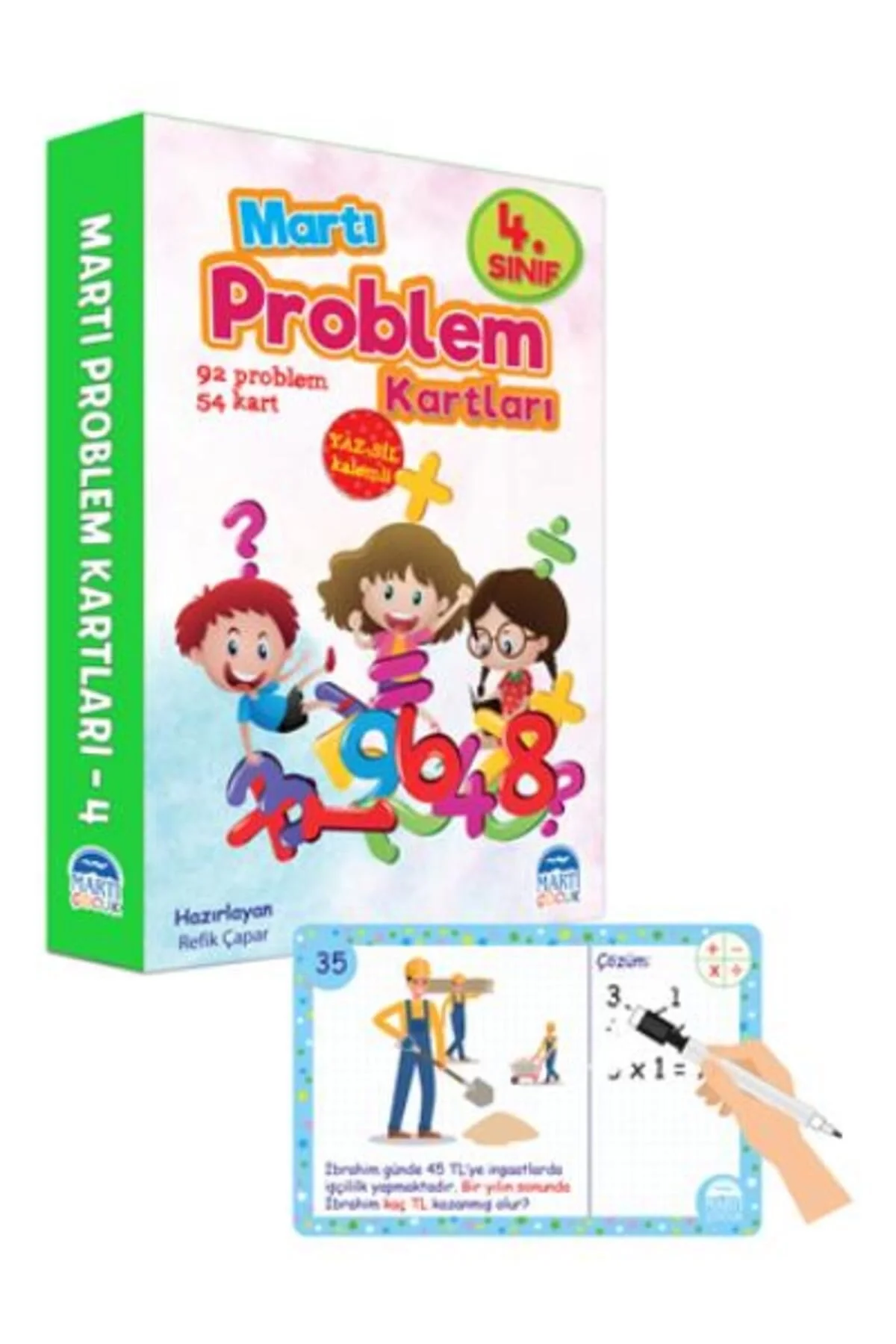 Martı 4.Sınıf Problem Kartları Kutulu Yaz Sil Kalemli