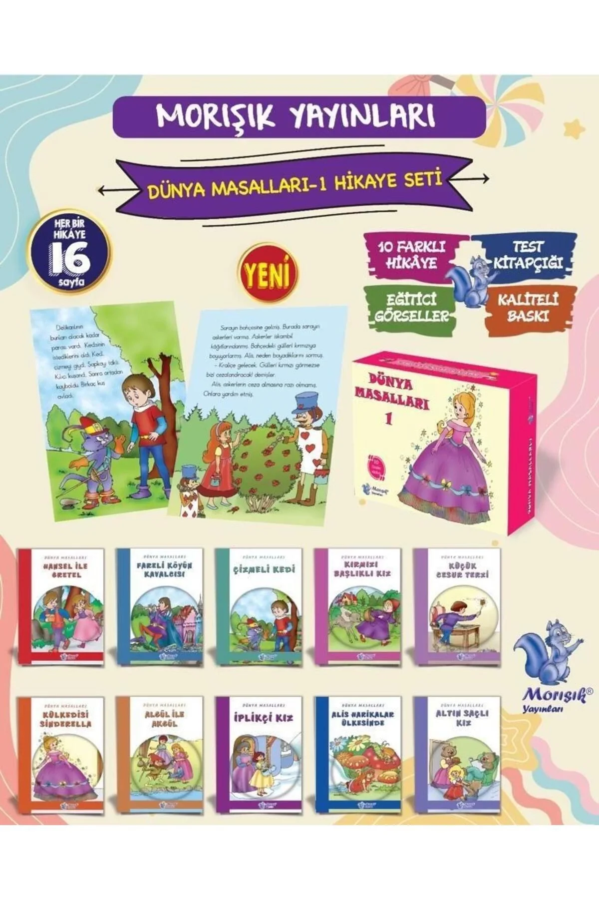 Dünya Masalları 1 Dizisi 1.Sınıflara 10 Kitap Morışık