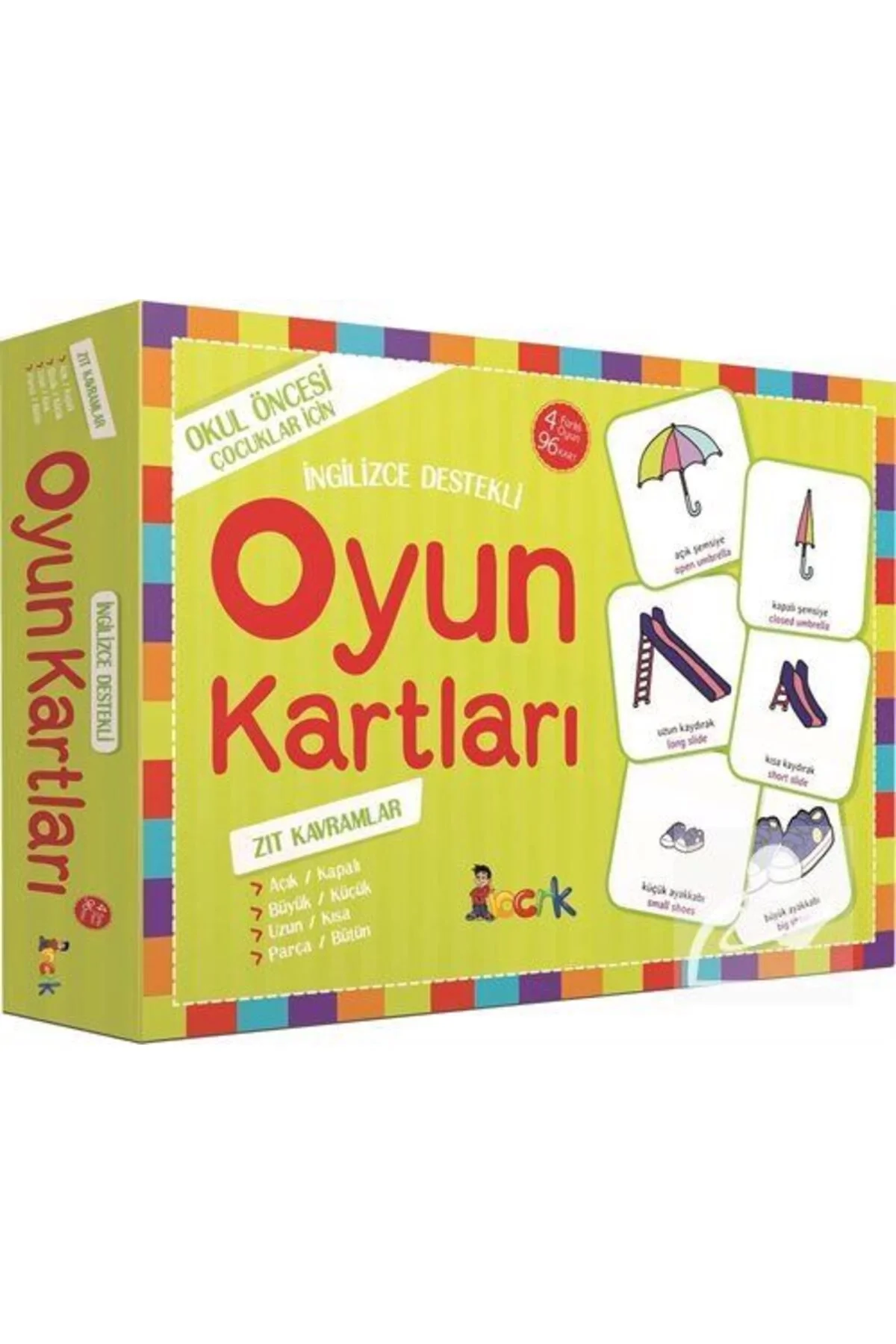 Okul Öncesi İngilizce Destekli Oyun Kartları Set Zıt Kavramlar