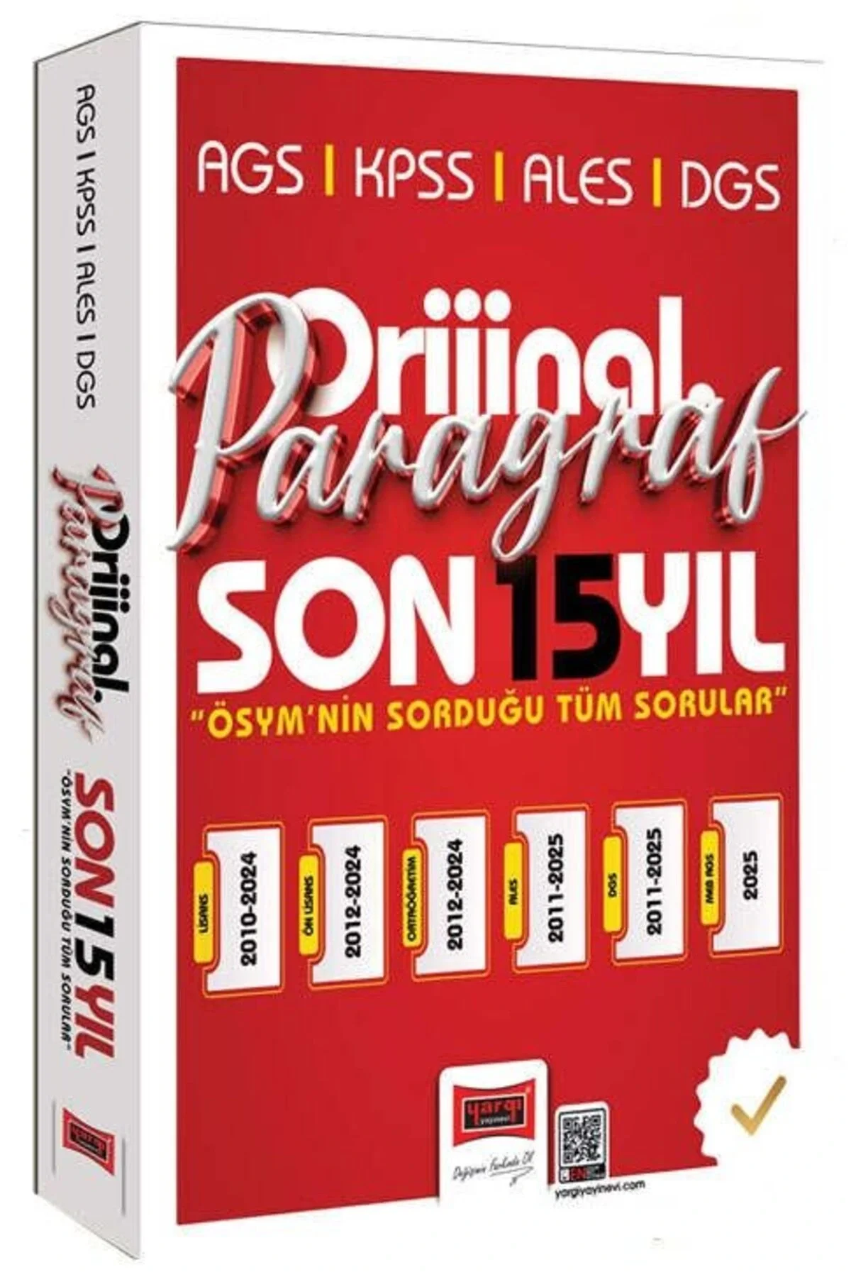 2026 Yargı Kpss Ags Ales Dgs Paragraf 15 yıl Çıkmış Sorular