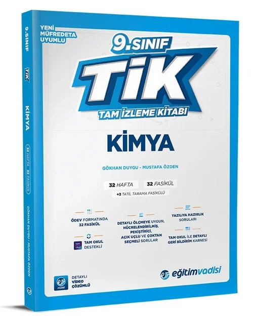 9.Sınıf Kimya Tam İzleme Kitabı Eğitim Vadisi