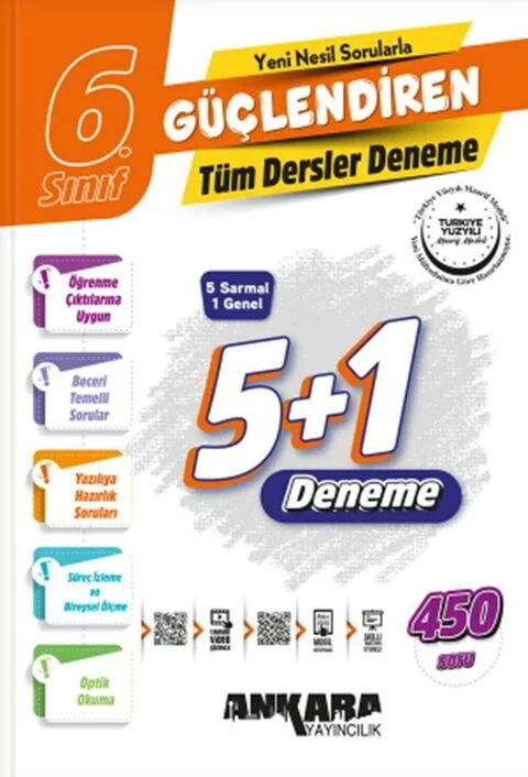 6.Sınıf Tüm Dersler 5 Sarmal 1 Genel Güçlendiren Denemeler Ankara Yayıncılık