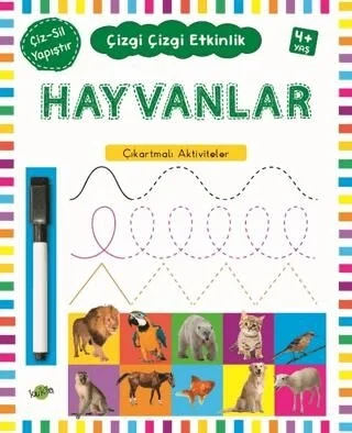 Hayvanlar Çizgi Etkinlik 4+Yaş Kukla