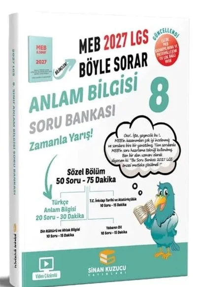 8.Sınıf Anlam Bilgisi Soru Bankası 2027 Lgs Meb Böyle Sorar Sinan Kuzucu