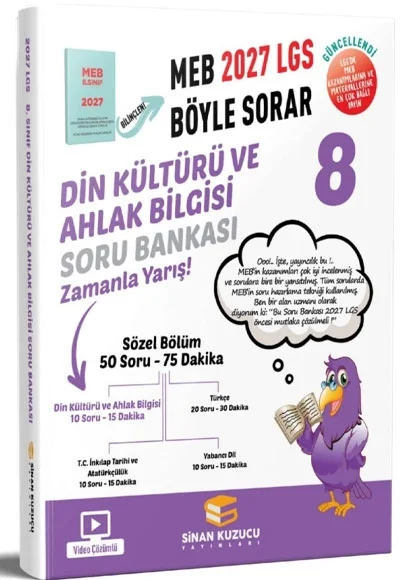 8.Sınıf Din Kültürü Ahlak Bilgisi Soru Bankası 2027 Lgs Meb Böyle Sorar Sinan Kuzucu