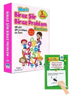 Martı 3. Sınıf Biraz Şiir Biraz Problem Kartları Yaz Sil Kalemli