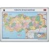 İnter 70X100 Alüminyum Çerçeve Duvara Monte Türkiye Siyasi Haritası Kod:Int- 814