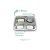Vagonlife 1200 Ml 4 Bölmeli Paslanmaz Çelik Lunch Box Xc-7080 Beslenme Kutusu