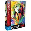 Colorful Dog Puzzle 500 Parça Mavi L