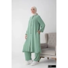 Modamiss Aerobin Kumaş Bayan Hac ve Umre Elbisesi (2 Parça) - Mint Yeşili