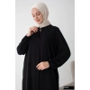 Modamiss Aerobin Kumaş Bayan Hac ve Umre Elbisesi (2 Parça) - Siyah