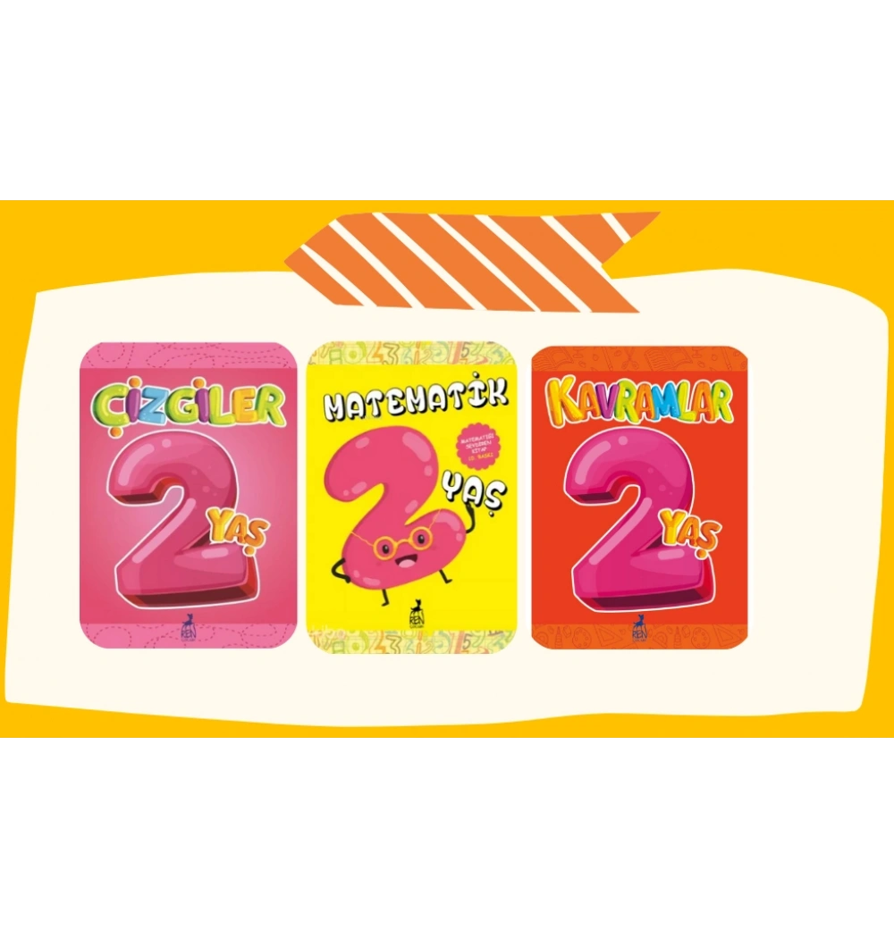 2 Yaş Çizgiler kavramlar Matematik 3 Kitap Set Ren Çocuk