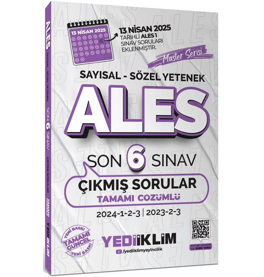 2026 Ales Sayısal Sözel Son 6 Sınav Çıkmış Sorular Yediiklim
