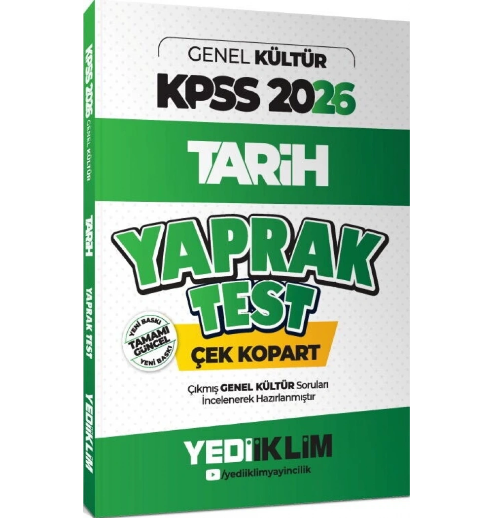 2026 Kpss Tarih Yaprak Test Yediiklim