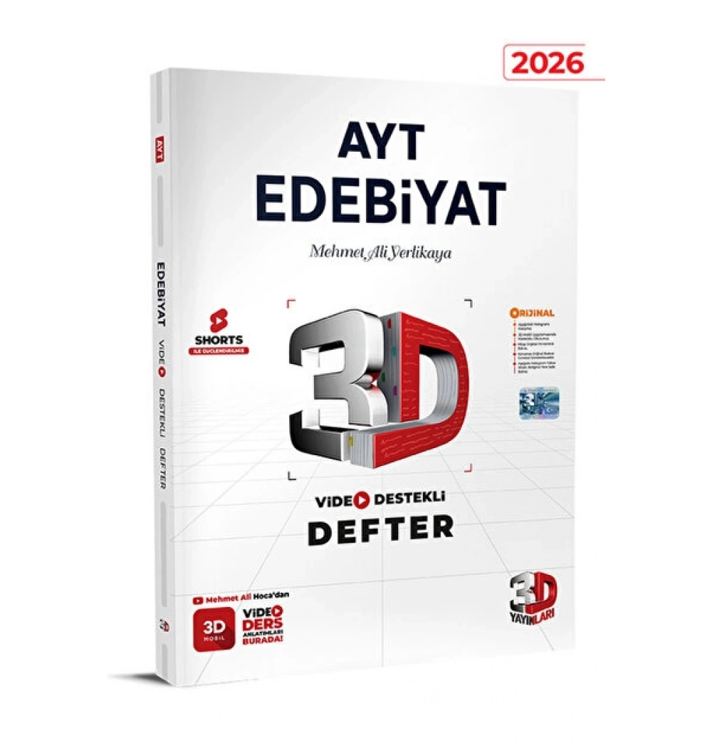 3D Ayt Edebiyat Video Destekli Defter M.Ali Yerlikaya