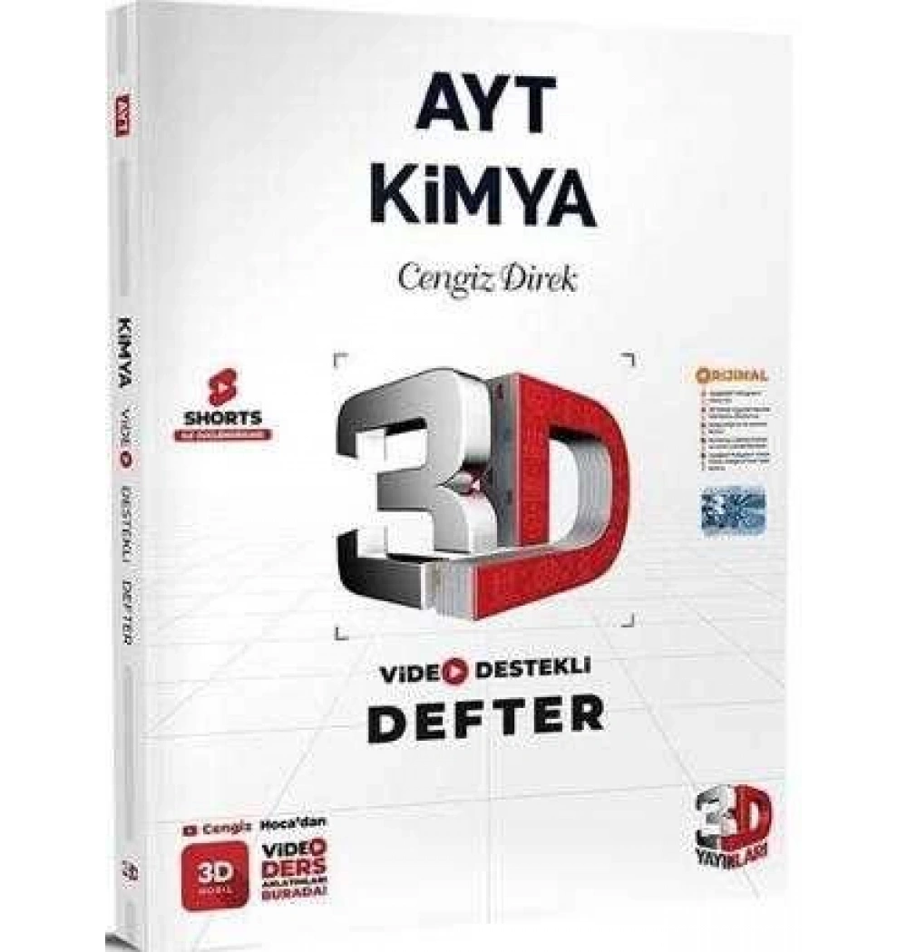 3D Ayt Kimya Video Destekli Defter Cengiz Direk