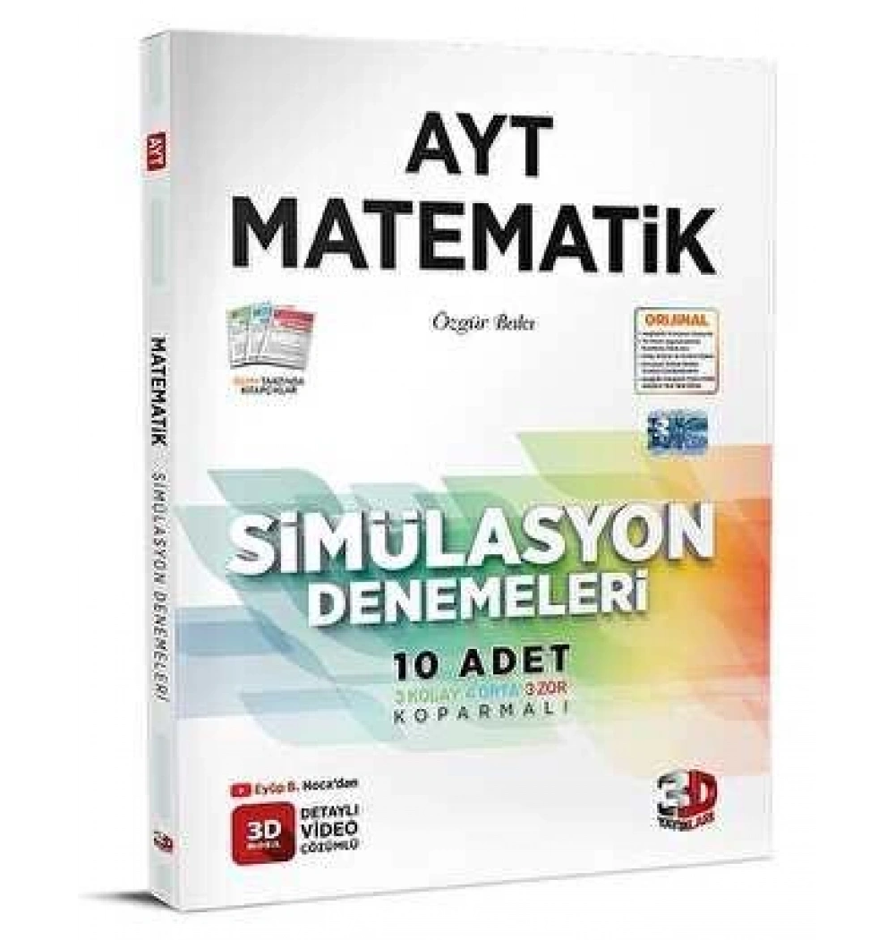 3D Ayt Matematik 10 Simülasyon Denemeleri