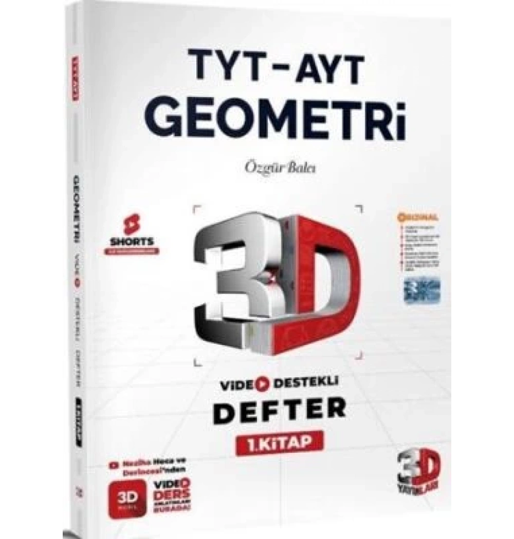 3D Tyt Ayt Geometri Video Destekli Defter 1. Kitap Özgür Balcı