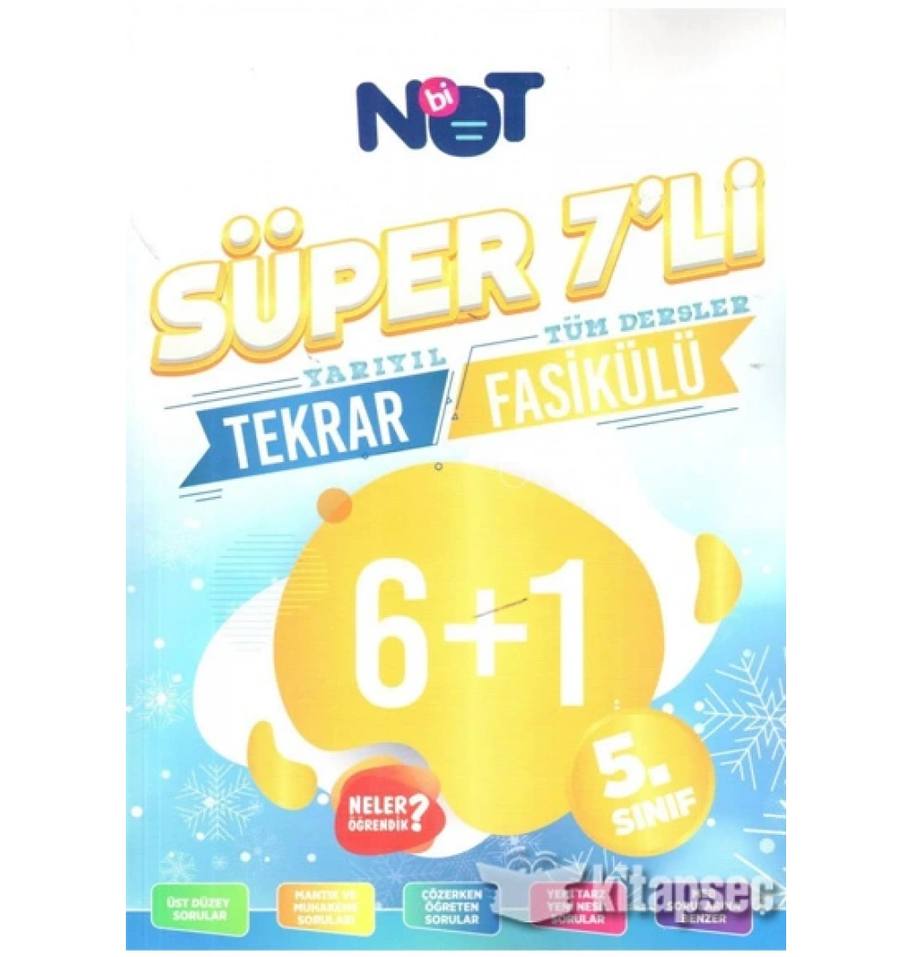 5.Sınıf Yarıyıl Süper Yedili Tüm Dersler Tekrar Soru Bankası Binot
