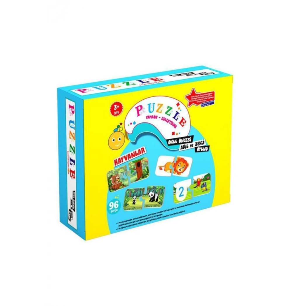 Beceri Zeka Oyunu 3+ Yaş 48 Parça Puzzle Neşeli Hayvanlar 2 Pnh2 126
