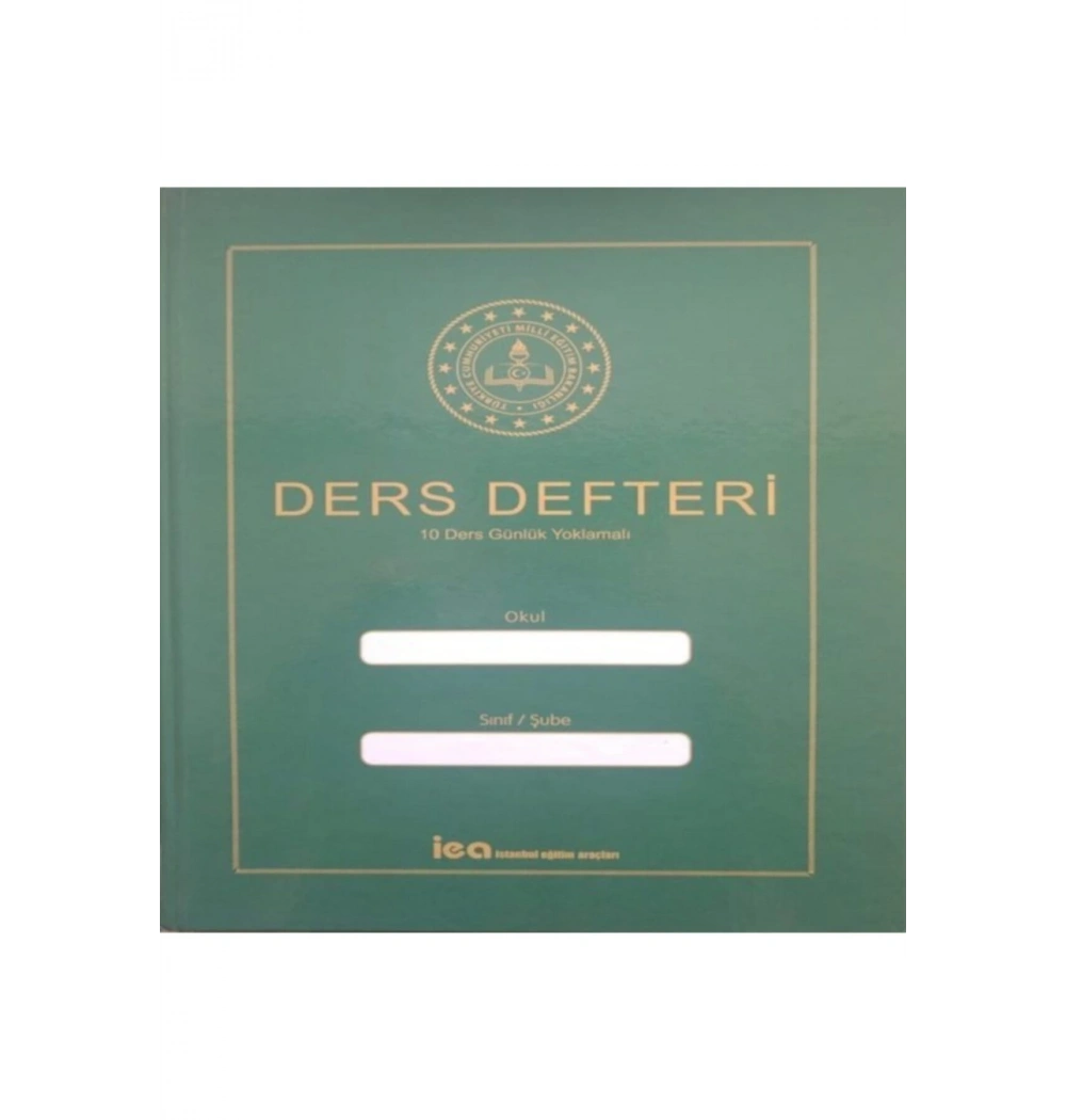 6 Ders Takvimli Kuşe  Sert Kapak Ders Defteri Yeşil İea