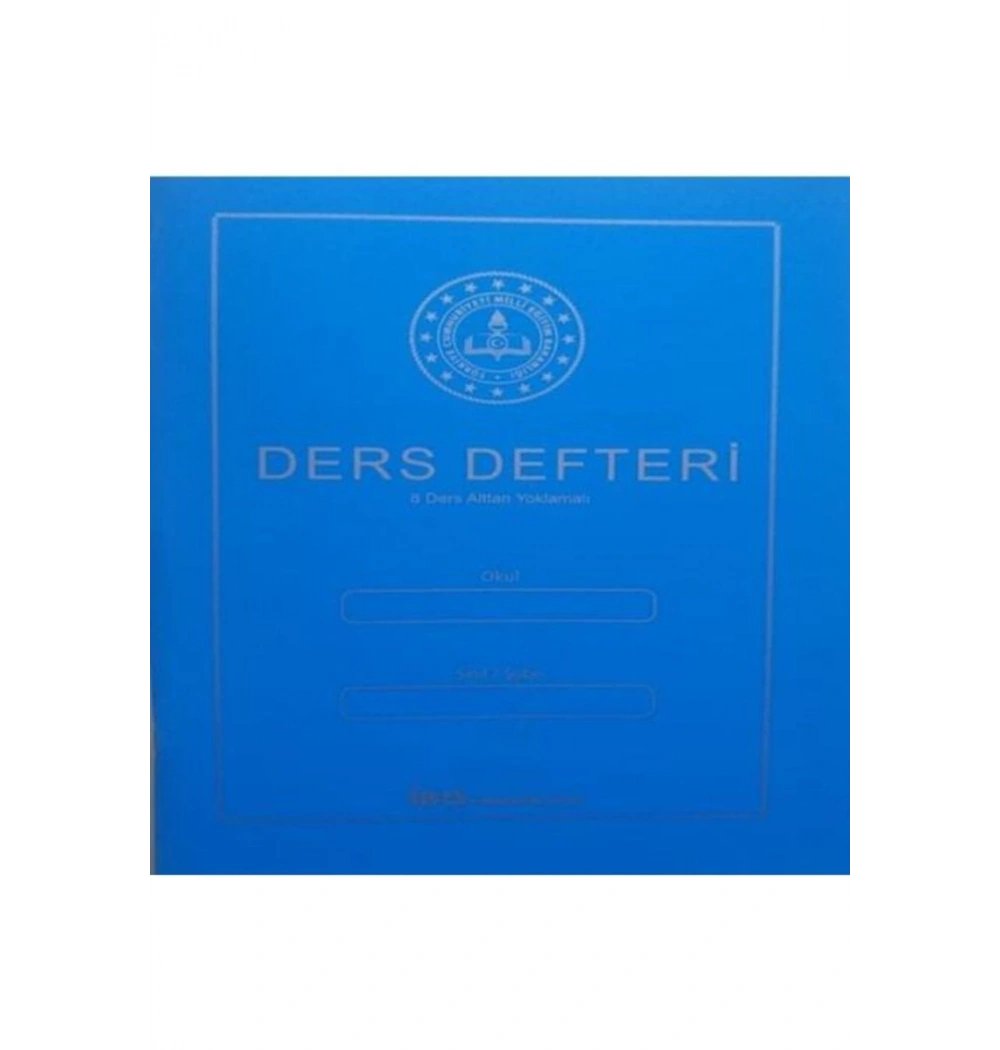 8 Ders Alttan Yoklamalı Pp Kapak Ders Defteri Mavi İea