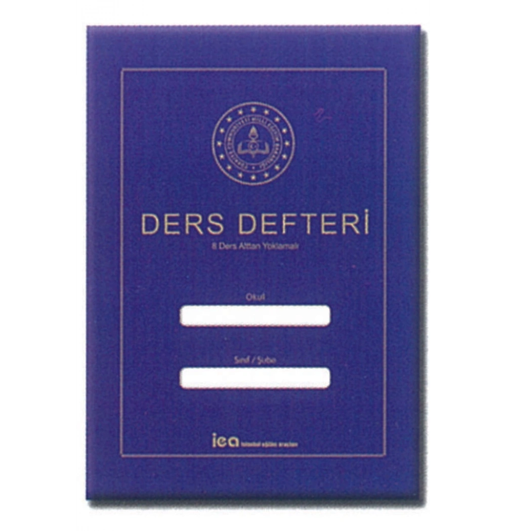6 Ders Takvimli Pp Kapak Ders Defteri Mavi İea
