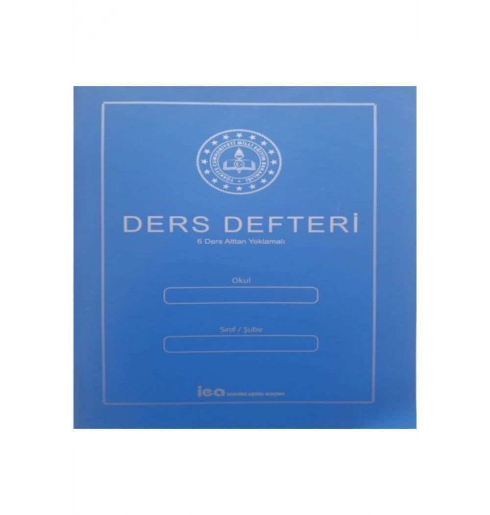 6 Ders Alttan Yoklamalı Pp Kapak Ders Defteri Mavi İea