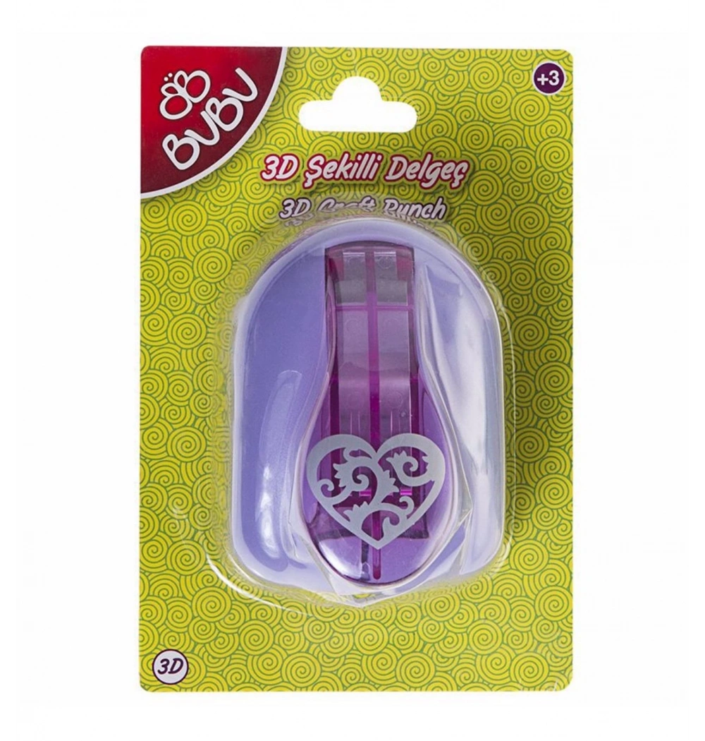 Bu-Bu 3 D  Kalp Şekilli Delgeç  Kod:Bubu- De0019