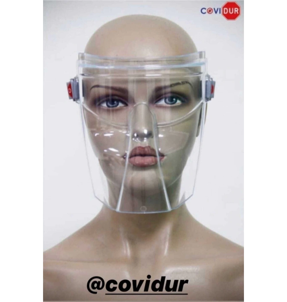 Covidur Antivirüs Covit Yüz Koruma Maskesi Tek Parça Gözlük Ve Siperlik