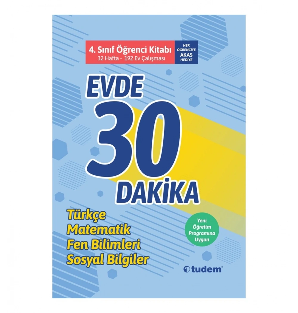 Tudem 4.Sınıf Evde 30 Dakika Türkçe Matematik-Fen-Sosyal Bilgiler