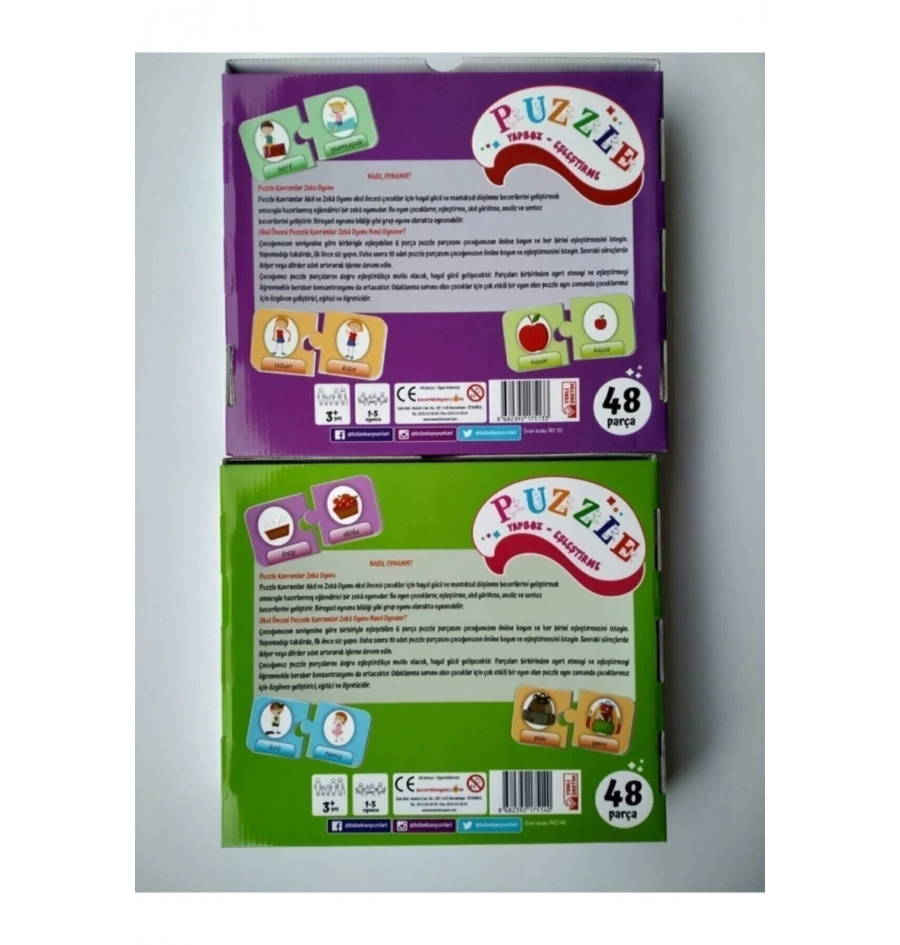 Beceri Zeka Oyunu 3+ Yaş 48 Parça Puzzle Kavramlar 2 Pk2 140