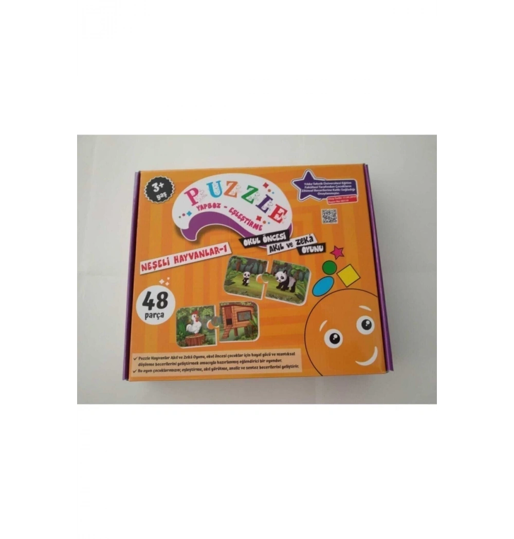 Beceri Zeka Oyunu 3+ Yaş 48 Parça Puzzle Neşeli Hayvanlar 1 Pnh1 119