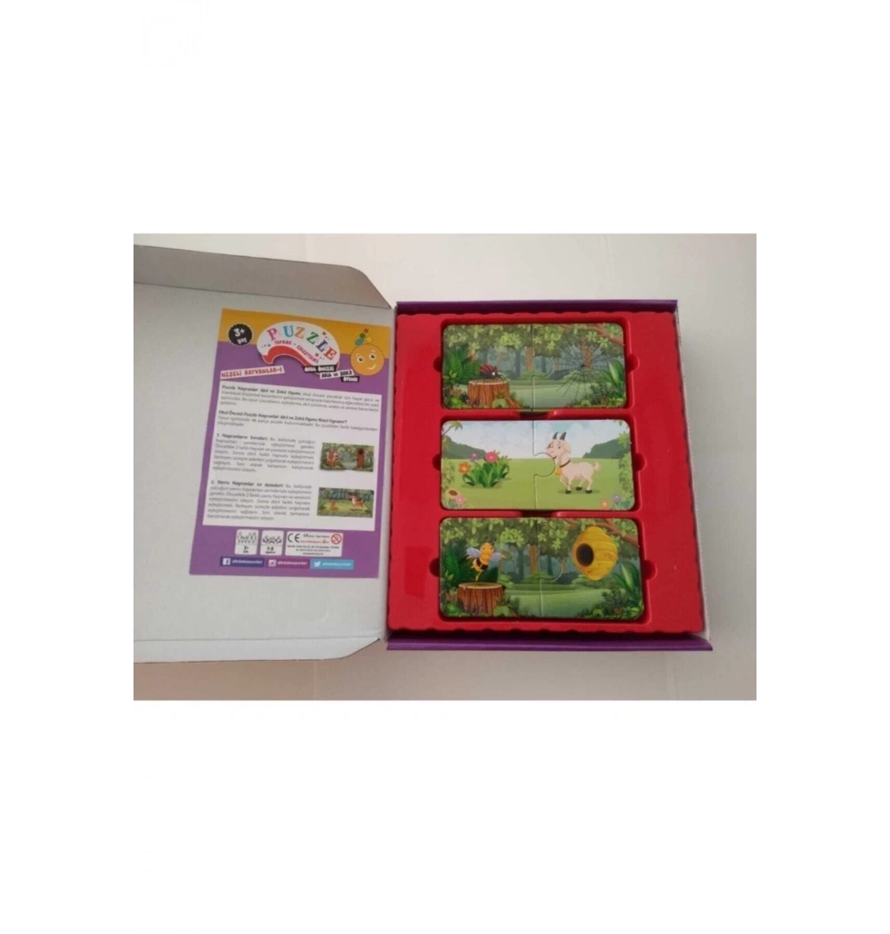 Beceri Zeka Oyunu 3+ Yaş 48 Parça Puzzle Neşeli Hayvanlar 1 Pnh1 119