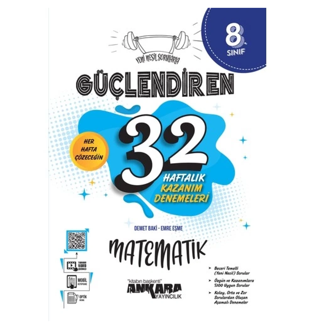 Ankara 8. Sınıf Matematik Güçlendi̇Ren 32 Haftalik Kazanim Denemeleri̇