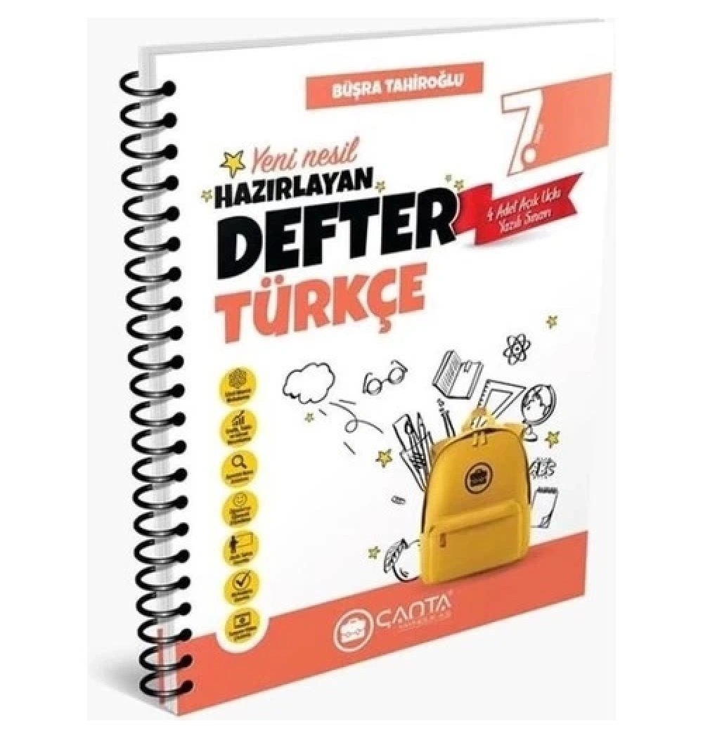 Çanta 7.Sınıf Türkçe Yeni Nesil Hazırlayan Defter