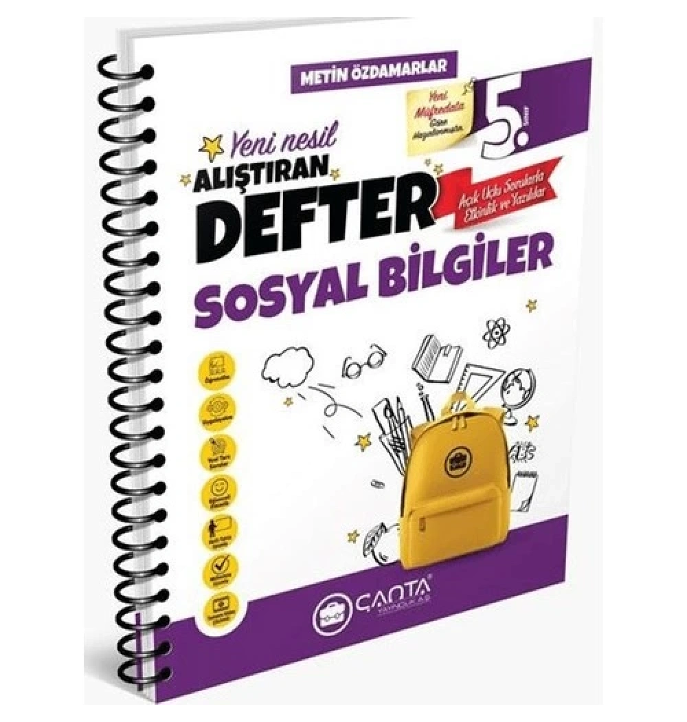 Çanta 5.Sınıf Sosyal Bilgiler Yeni Nesil Alıştıran Defter