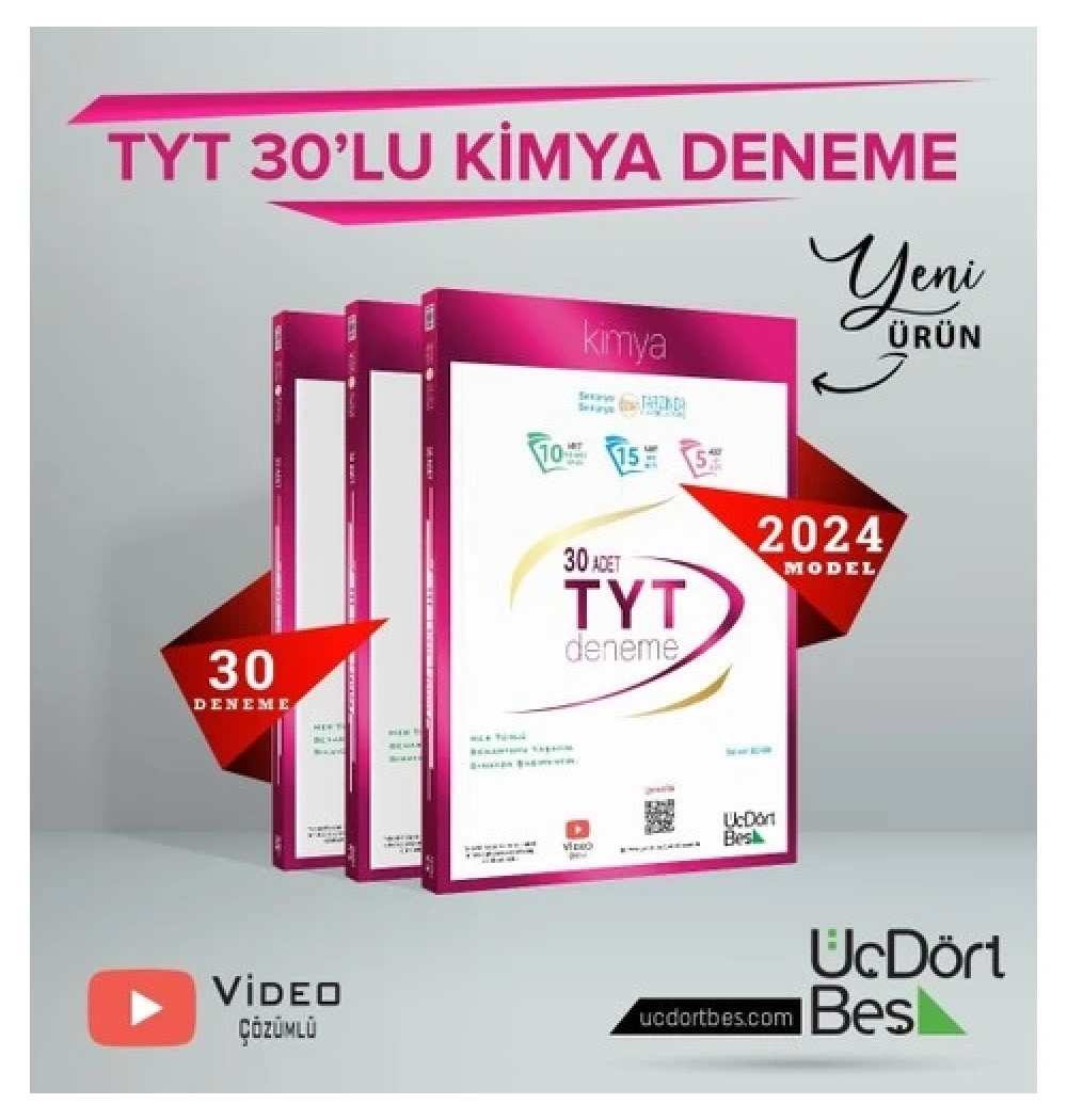 Tyt Kimya 30 Deneme  Üçdörtbeş