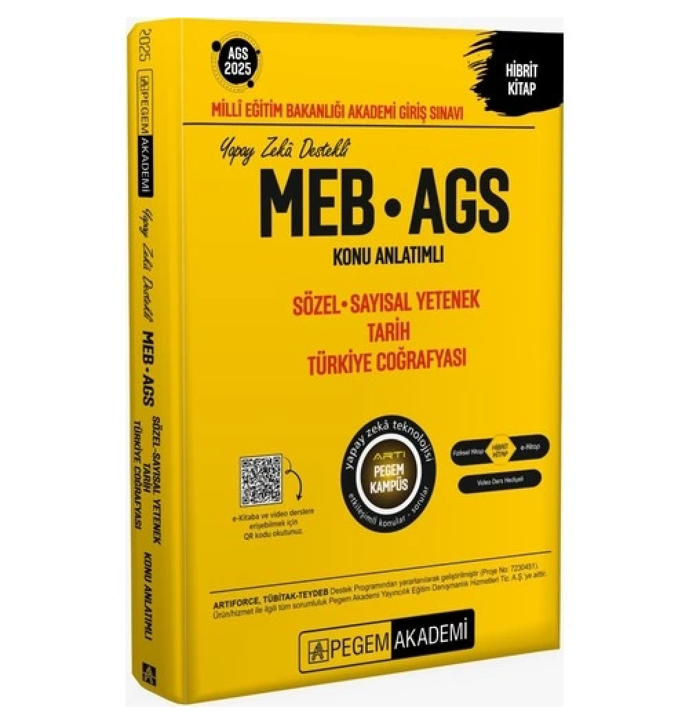 Pegem 2025 Meb-Ags Sözel Sayısal Tarih Türkiye Coğrafyası Konu Anlatımlı