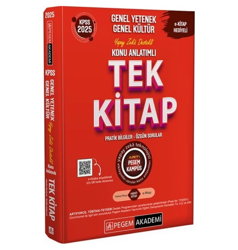 Pegem Kpss 2025 Gy Gk Yapay Zeka Destekli Konu Anlatimli Tek Kitap