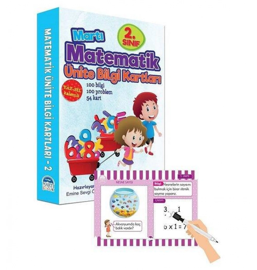 Martı 2.Sınıf Matematik Ünite Bilgi Kartları Yaz Sil Kalemli