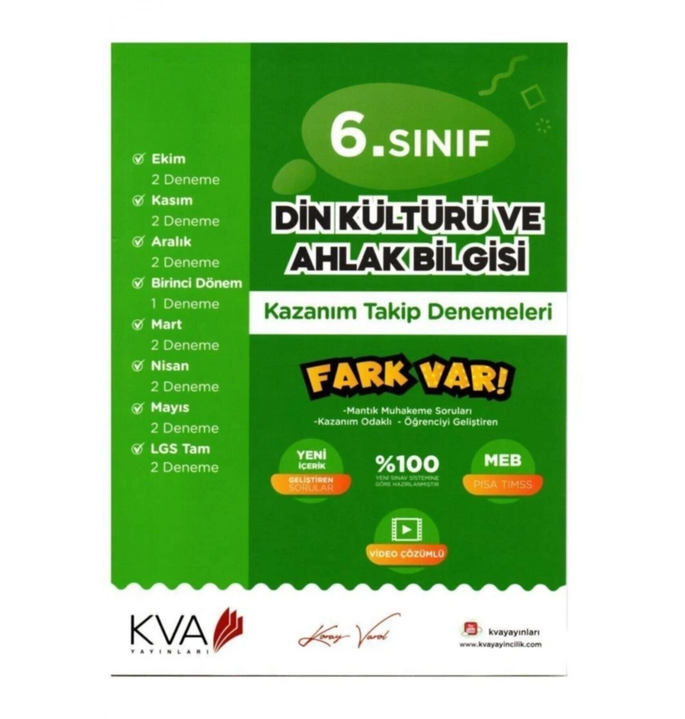 Kva 6.Sınıf Din Kültürü Kazanım Takip Denemeleri  Koray Varol Akademi