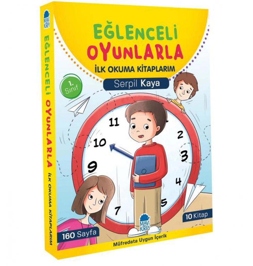 Eğlenceli Oyunlarla İlk Okuma Kitaplarım 10 Kitap Set  Mavi Kirpi